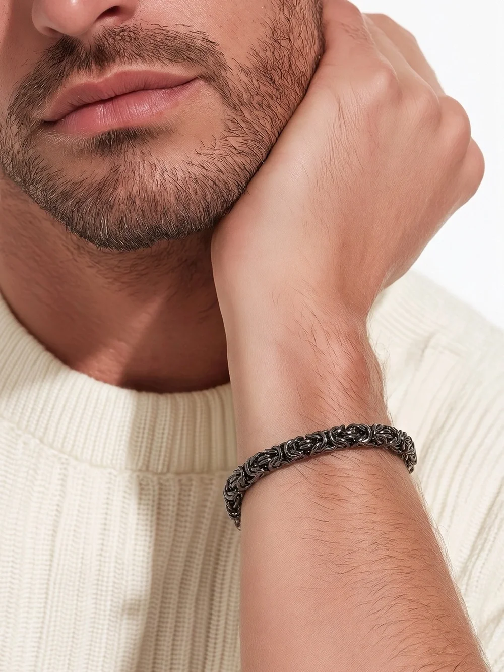 Men’s Black Byzantine Chain Bracelet 8 “ - 9” NEW Unisex